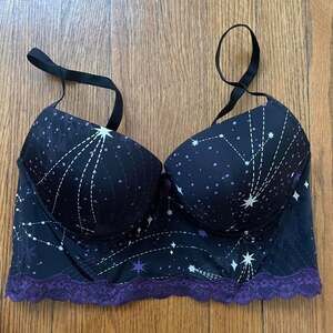 Adore Me Women's Black and Purple Bra
